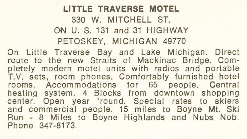 Little Traverse Motel (Little Traverse Hotel) - Vintage Postcard